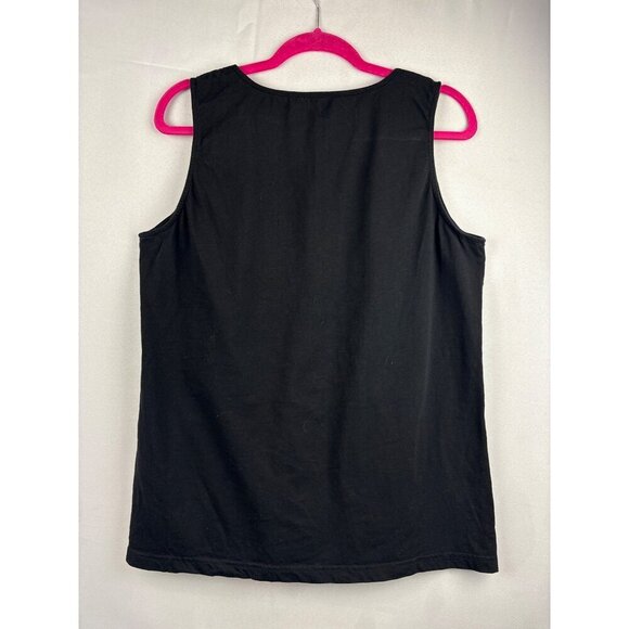 NorthCrest Womens Plus Black Sleeveless Top 1X Cotton/Polyester Blend - Picture 3 of 4